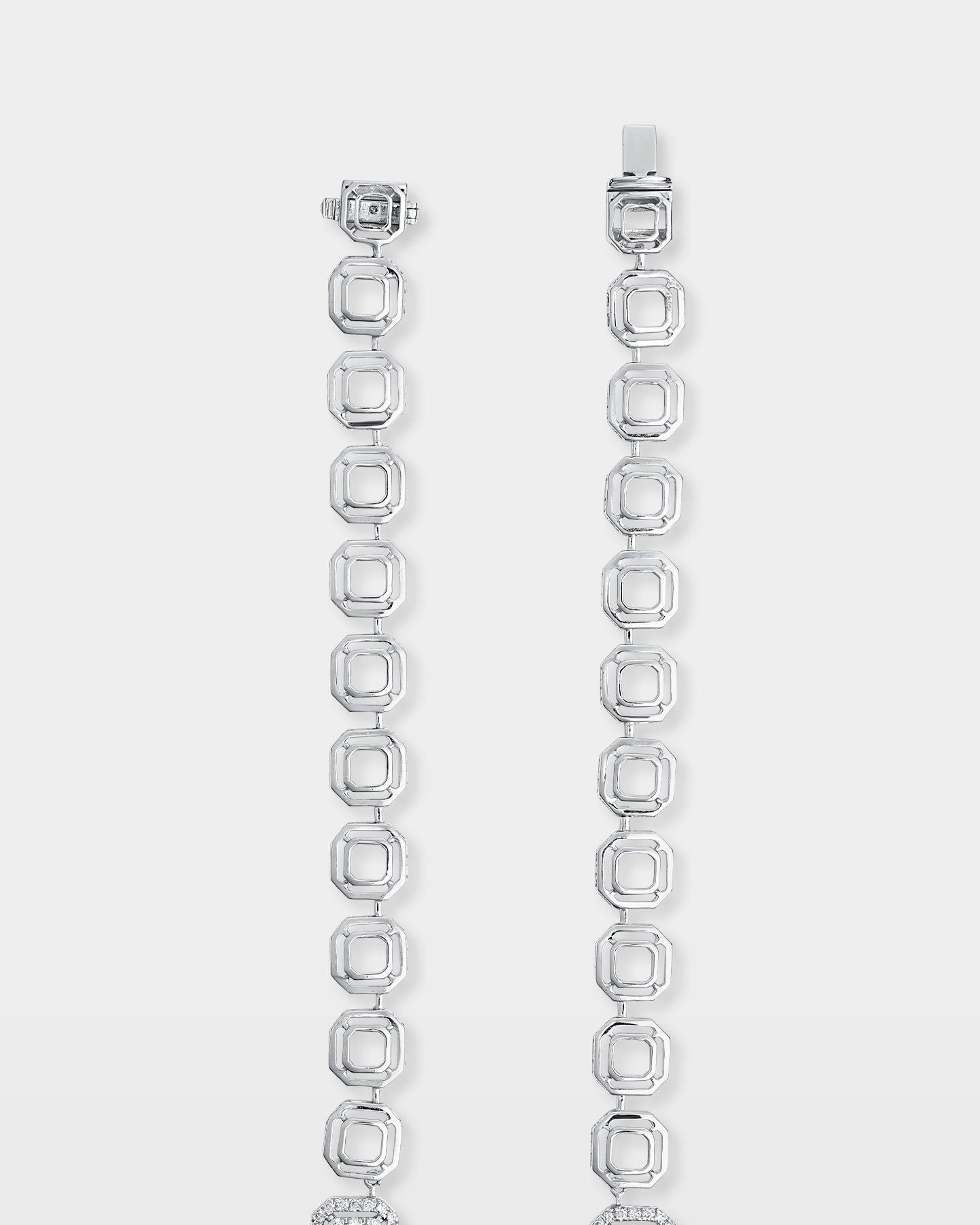 Square Cluster Half Diamond Link Chain