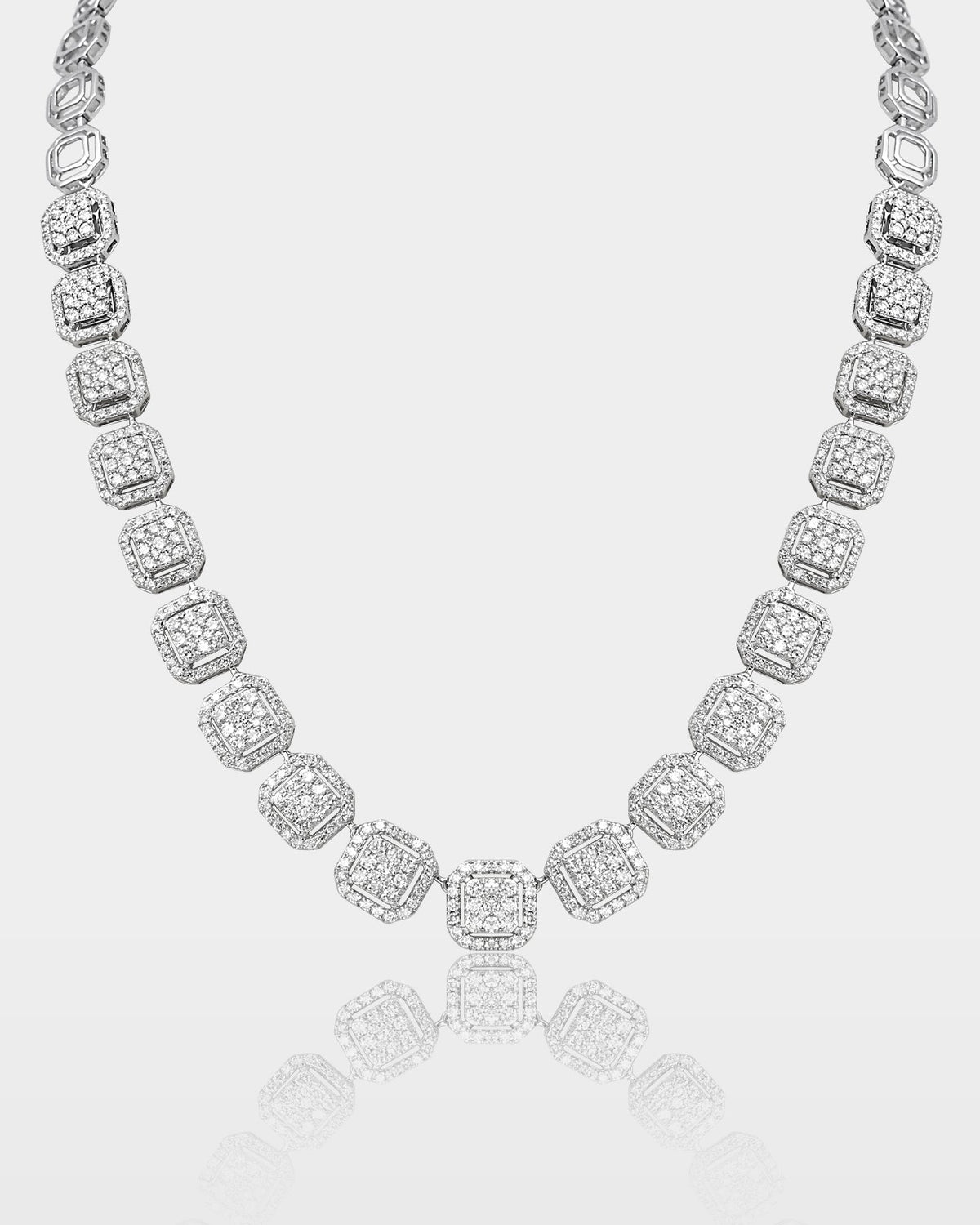 Square Cluster Half Diamond Link Chain