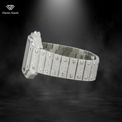 New Sale Moissanite Diamond Watch For Men Fully Iced Out Bust Down Stainless Steel Watch