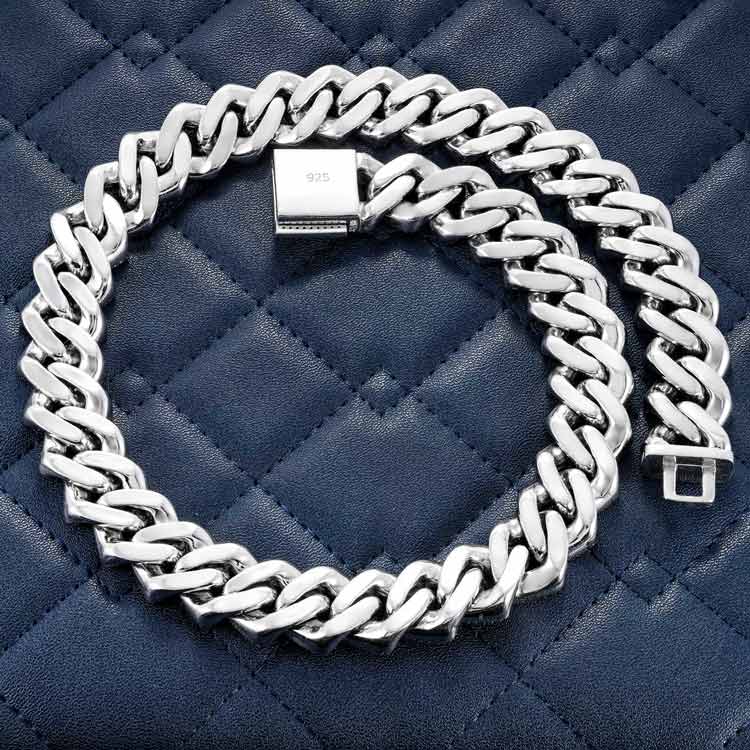 18MM Baguette Moissanite Miami Cuban Link Chain 14K Gold