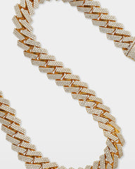 Three Row Diamond Cuban Link Chain