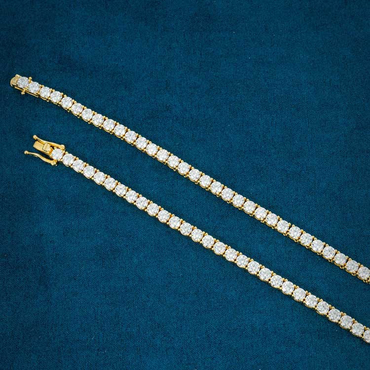 4MM Moissanite Tennis Chain 14K Gold