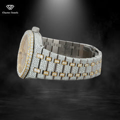 Moissanite Iced Out Watch Automatic Sapphire Crystal Glass