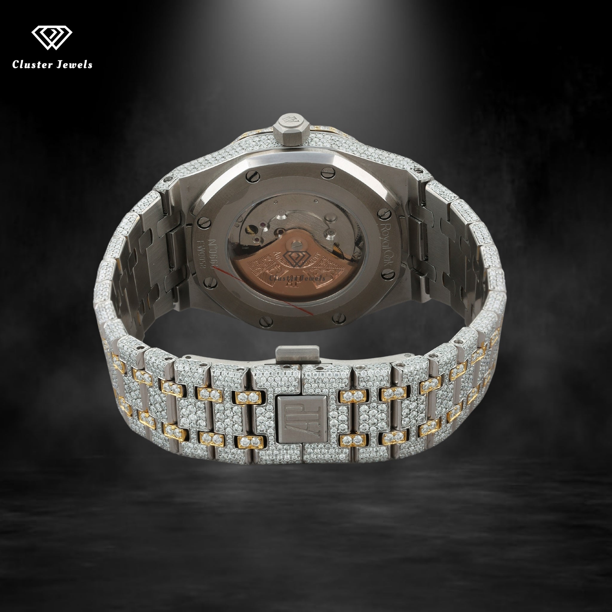 Moissanite Iced Out Watch Automatic Sapphire Crystal Glass