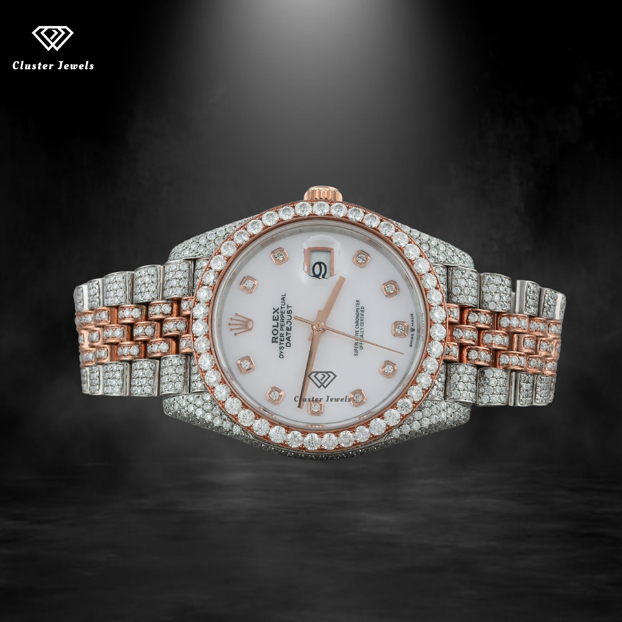 Moissanite Iced Out Watch Sapphire Crystal Automatic Movement