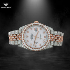 Moissanite Iced Out Watch Sapphire Crystal Automatic Movement