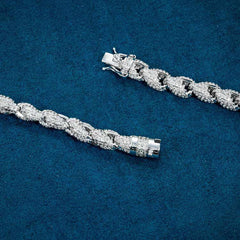 7MM Moissanite Rope Chain 14K Gold