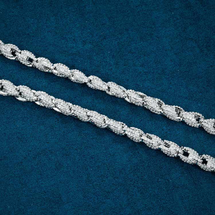 7MM Moissanite Rope Chain 14K Gold