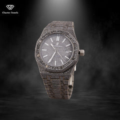 Moissanite Watch Automatic Hip Hop Iced Out Fully Black Watch