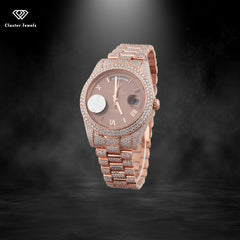 Hip Hop Iced Out Moissanite Watch For Rapper Stainless Steel Watch