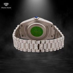 Moissanite Iced Out Watch Sapphire Crystal Automatic Movement