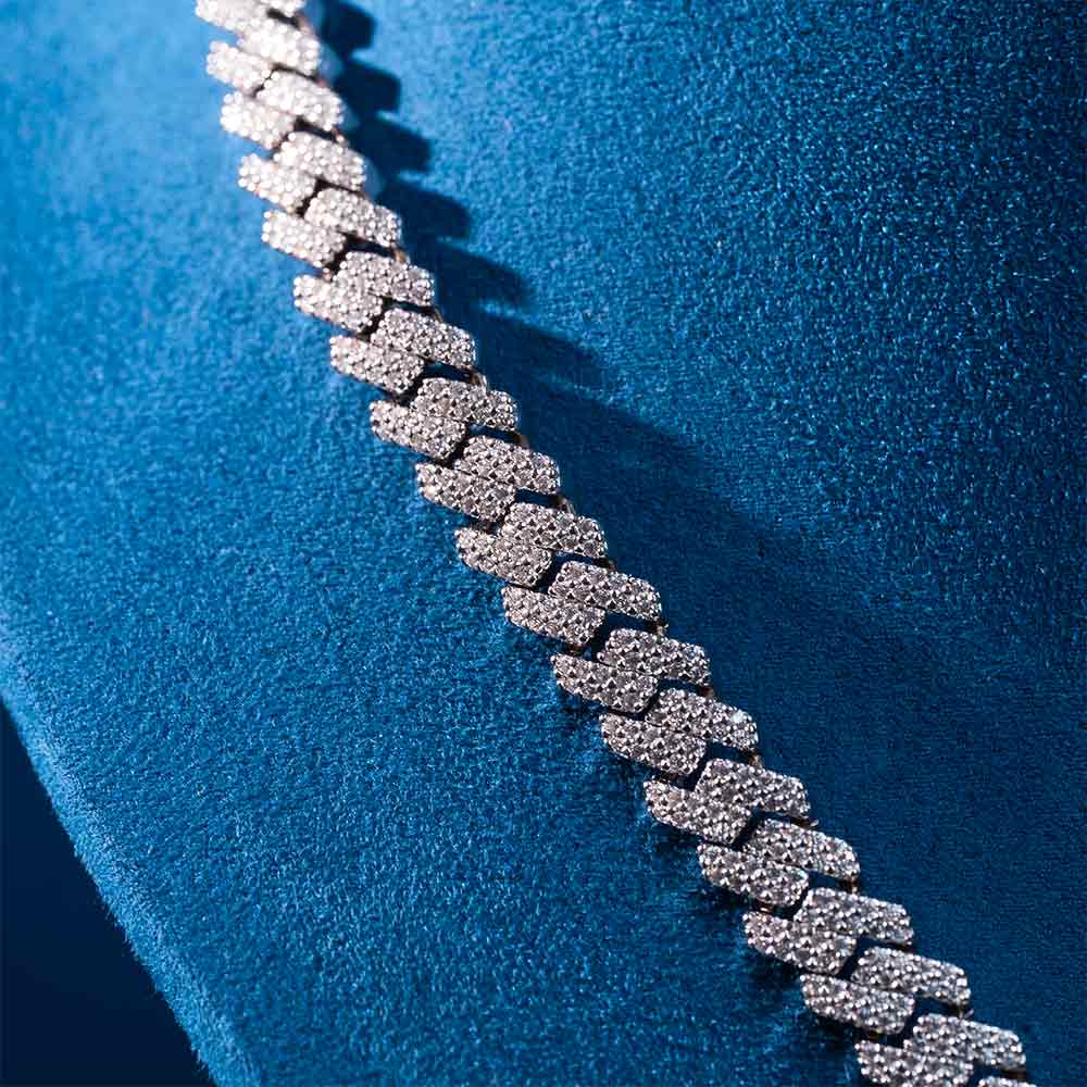 8MM Moissanite Prong Cuban Link Chain 14K Gold