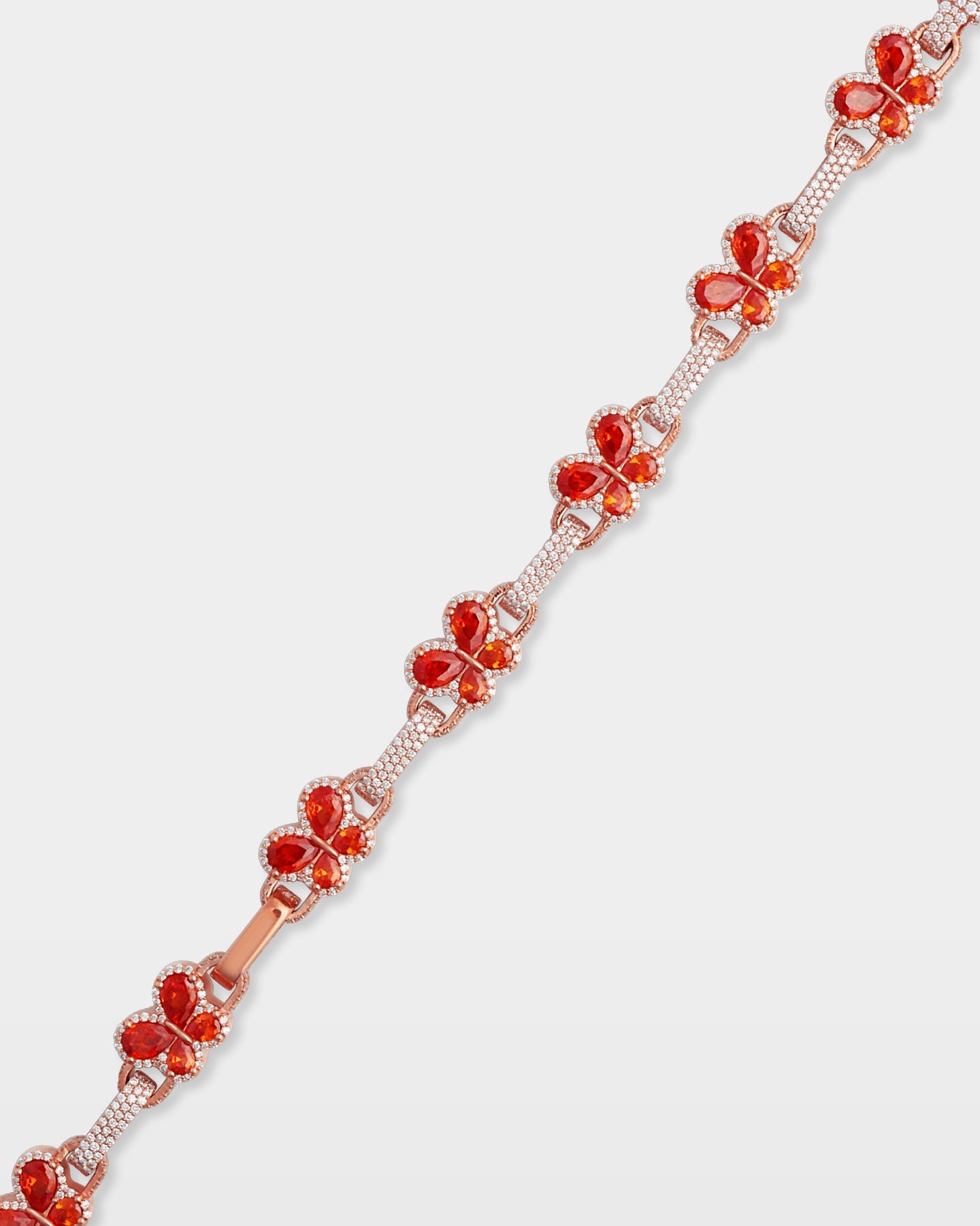 Citrine Butterfly & Diamond Link Bracelet