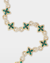 Emerald Clover & Infinity Diamond Link Bracelet