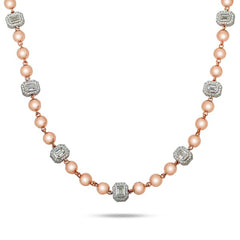 Diamond Emerald Cut Ball Chain