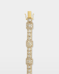 Mixed Cut Square Link Diamond Bracelet