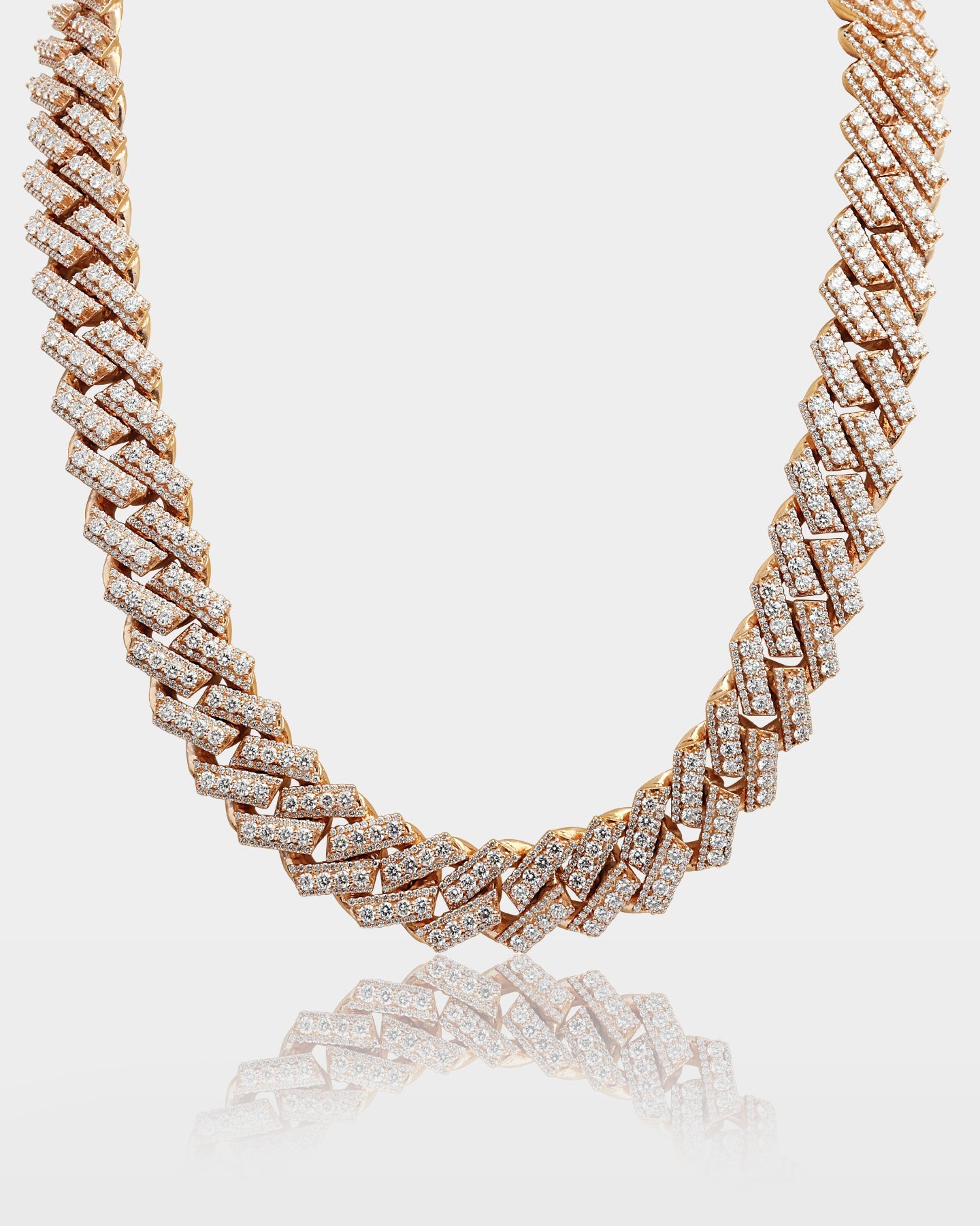 Round Diamond Cuban Link Chain