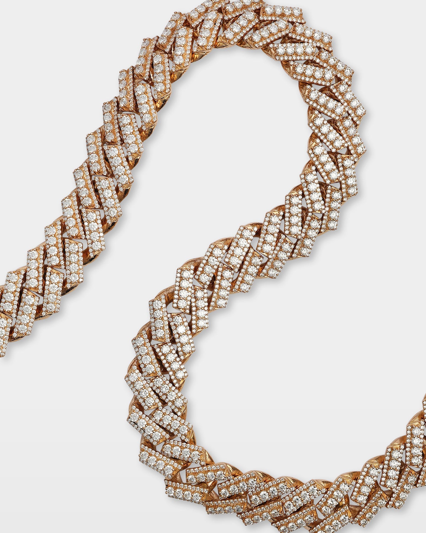 Round Diamond Cuban Link Chain