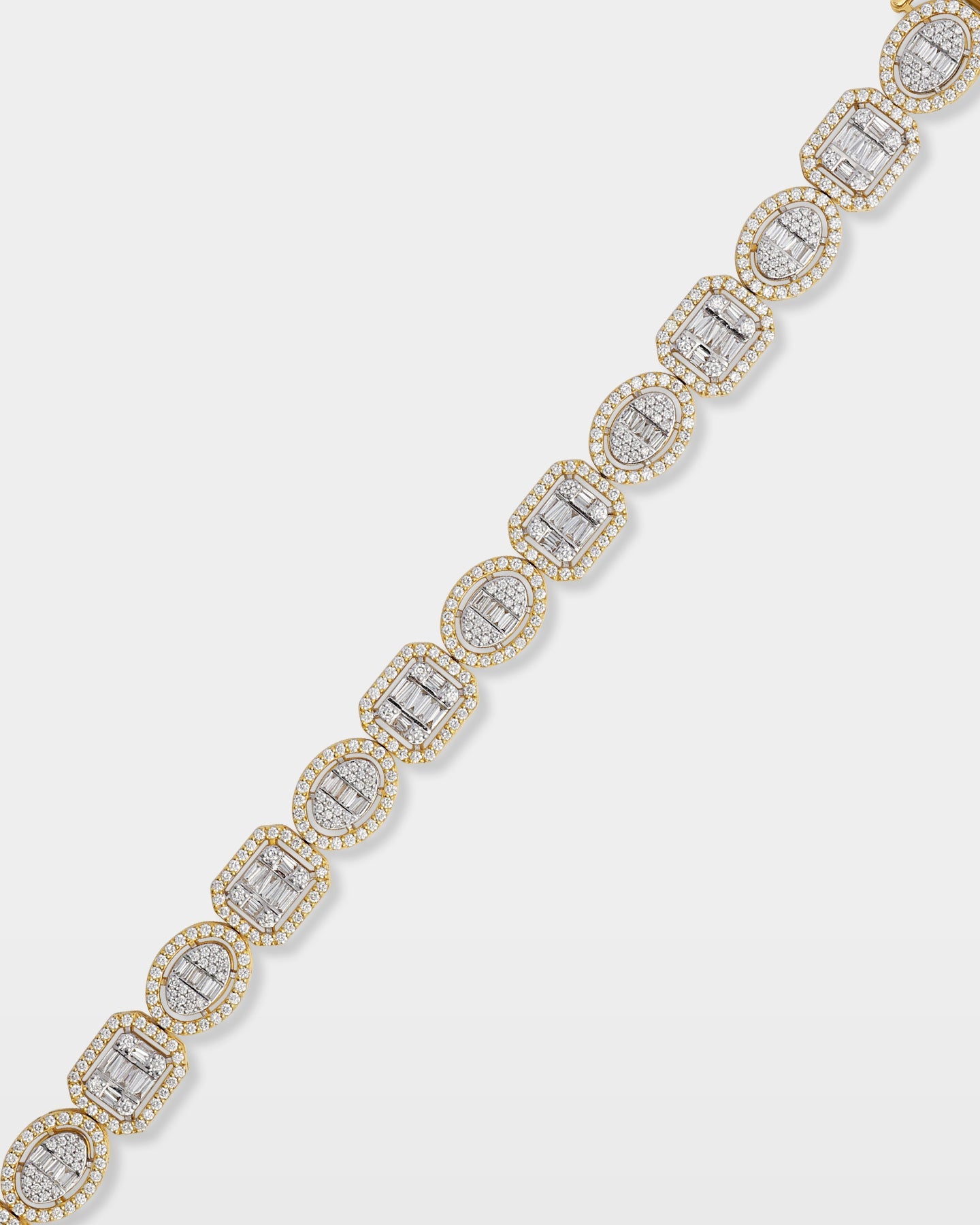 Mixed Shape Diamond Halo Bracelet