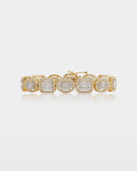 Mixed Shape Diamond Halo Bracelet