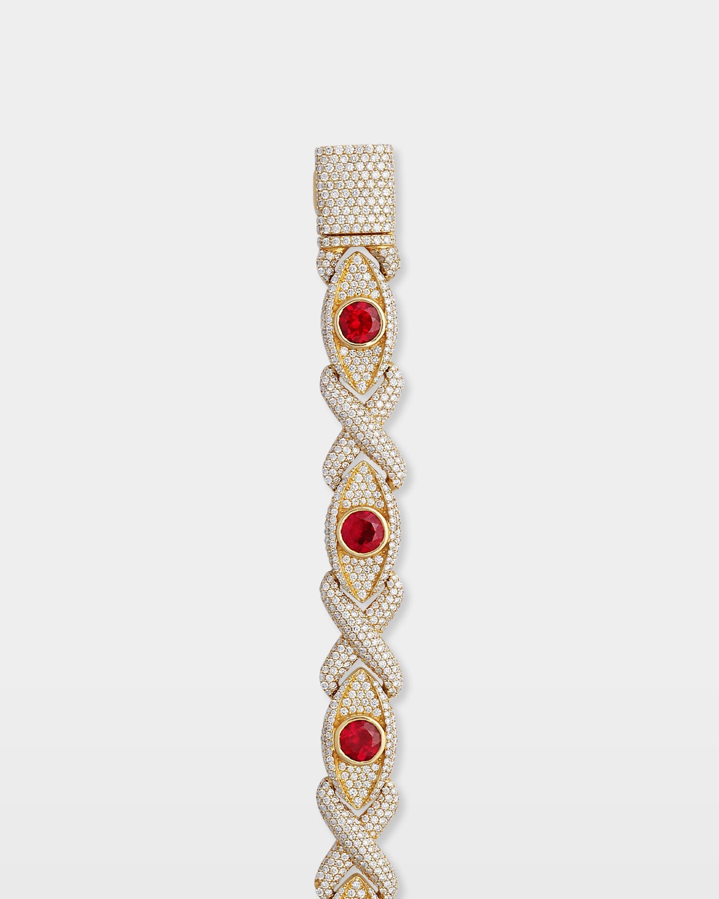 Red Ruby Eye & Infinity Diamond Bracelet