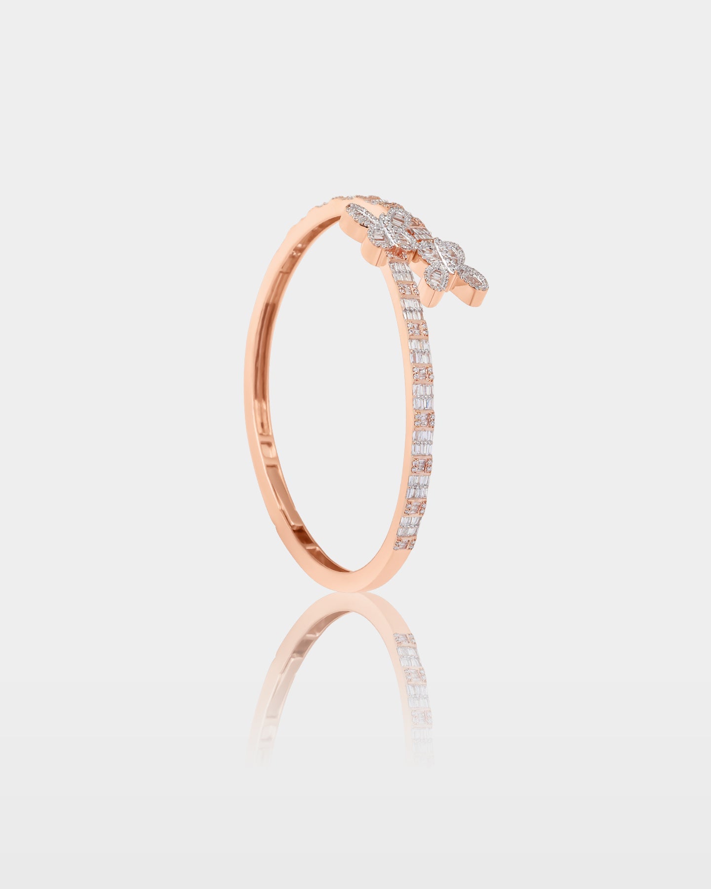 Double Butterfly Diamond Bangle