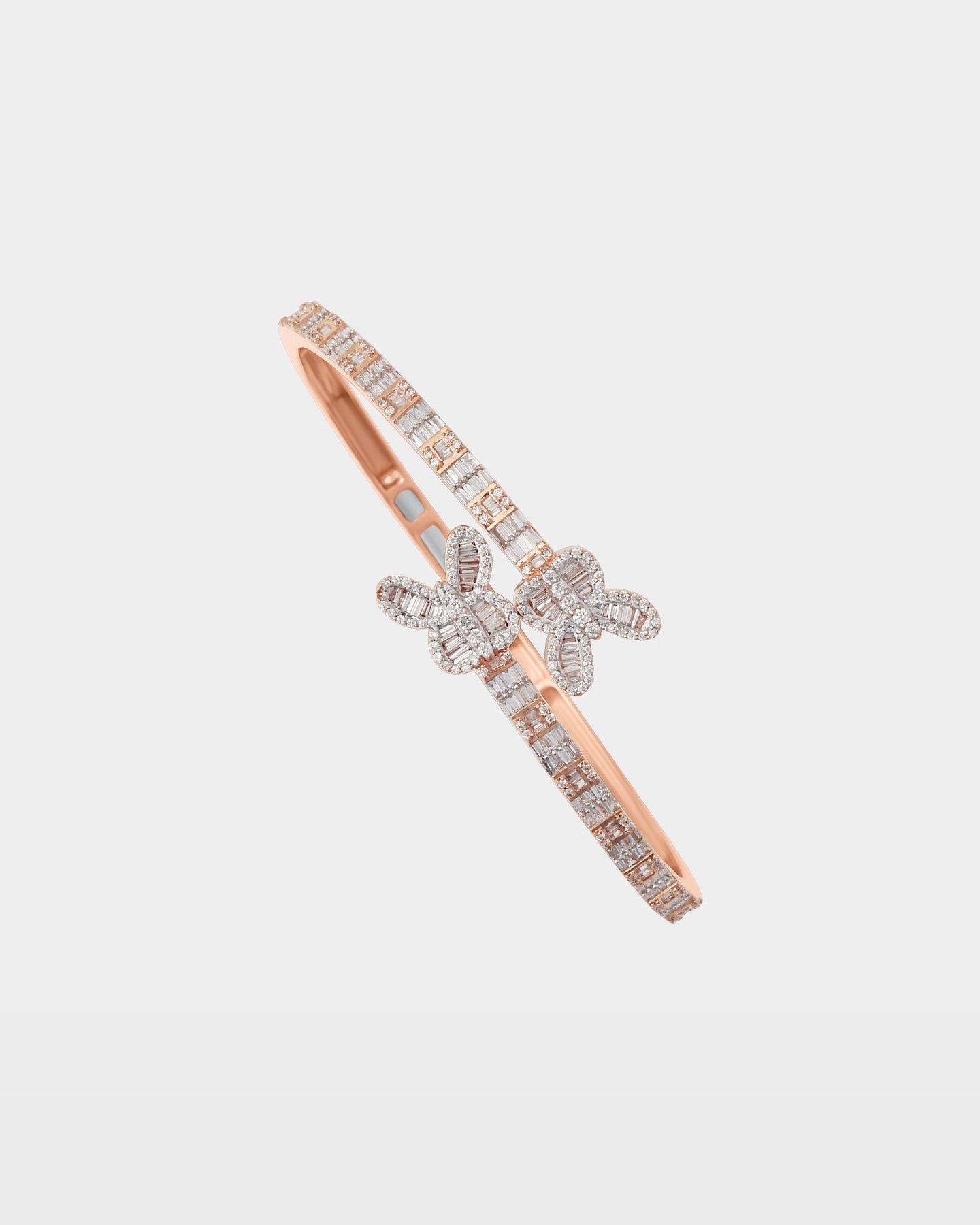 Double Butterfly Diamond Bangle