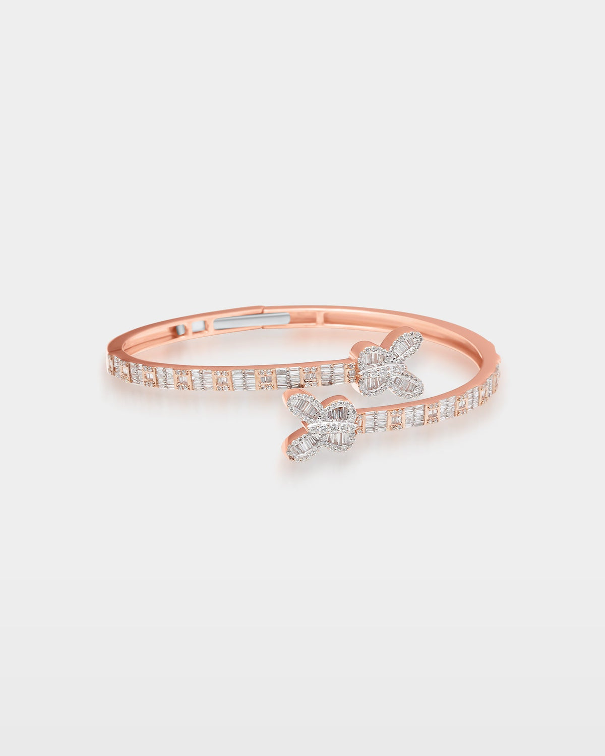 Double Butterfly Diamond Bangle