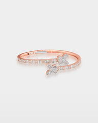 Double Butterfly Diamond Bangle