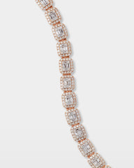 Round & Baguette Diamond Link Bracelet
