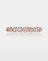 Round & Baguette Diamond Link Bracelet