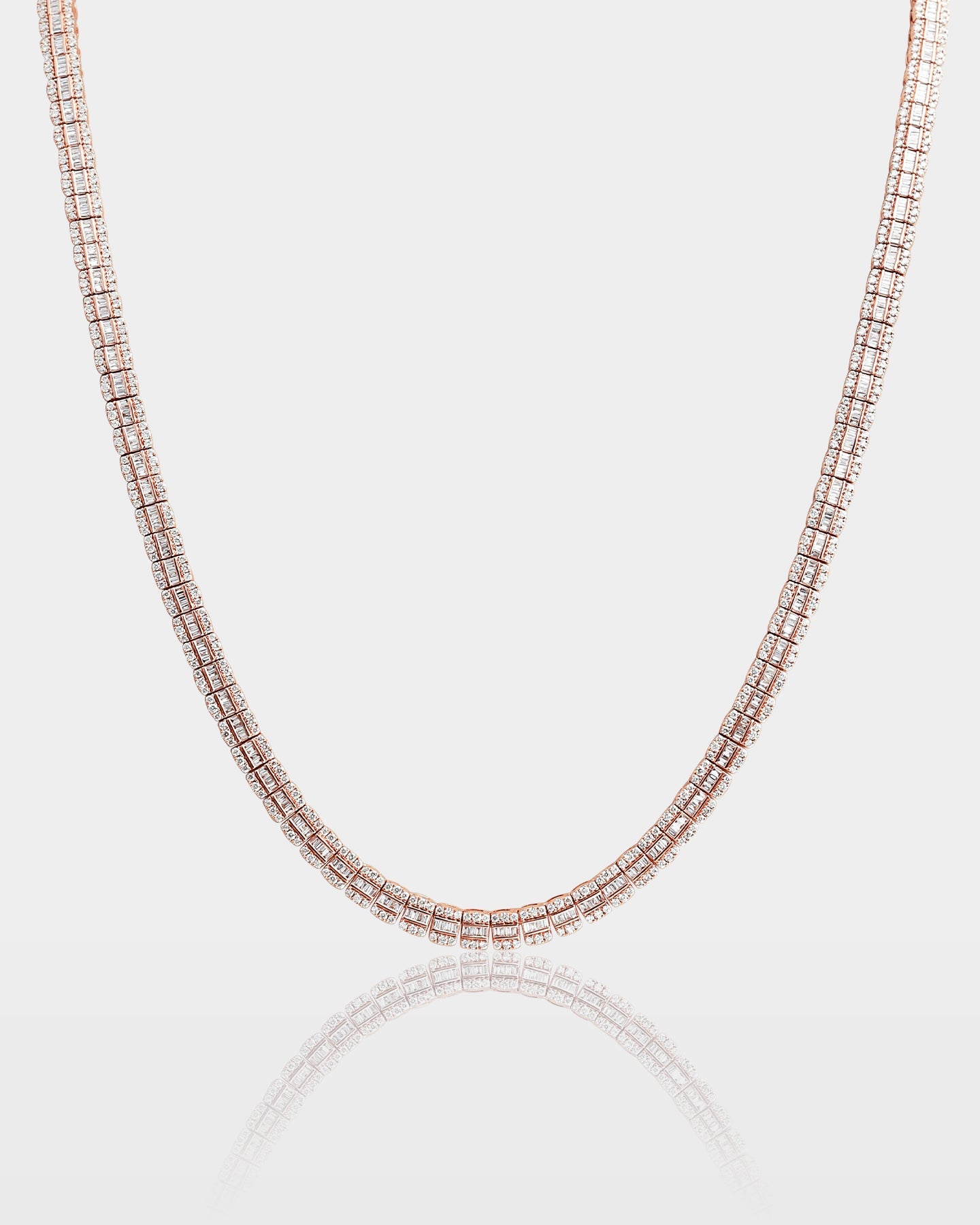 Triple Row Diamond Tennis Necklace