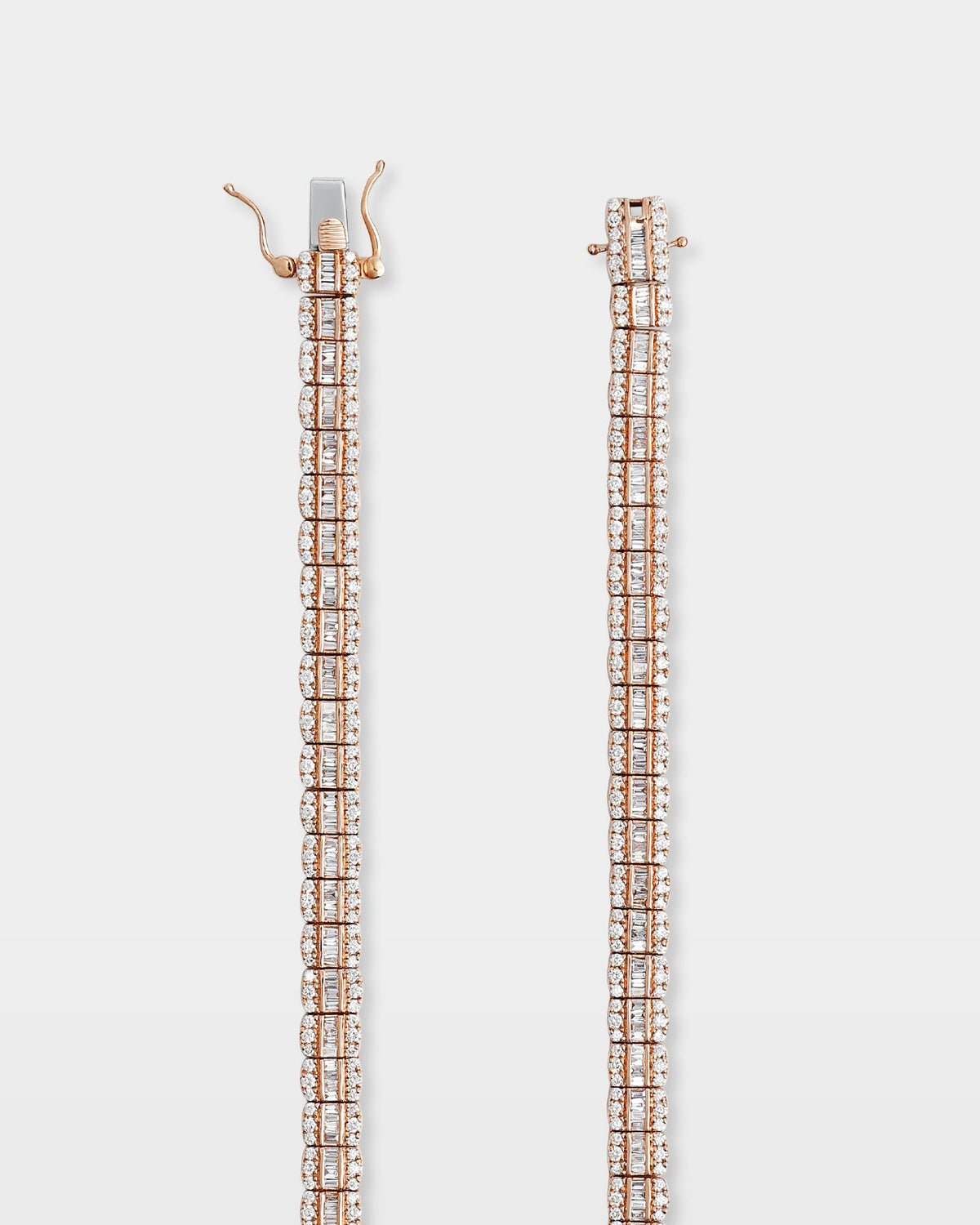 Triple Row Diamond Tennis Necklace