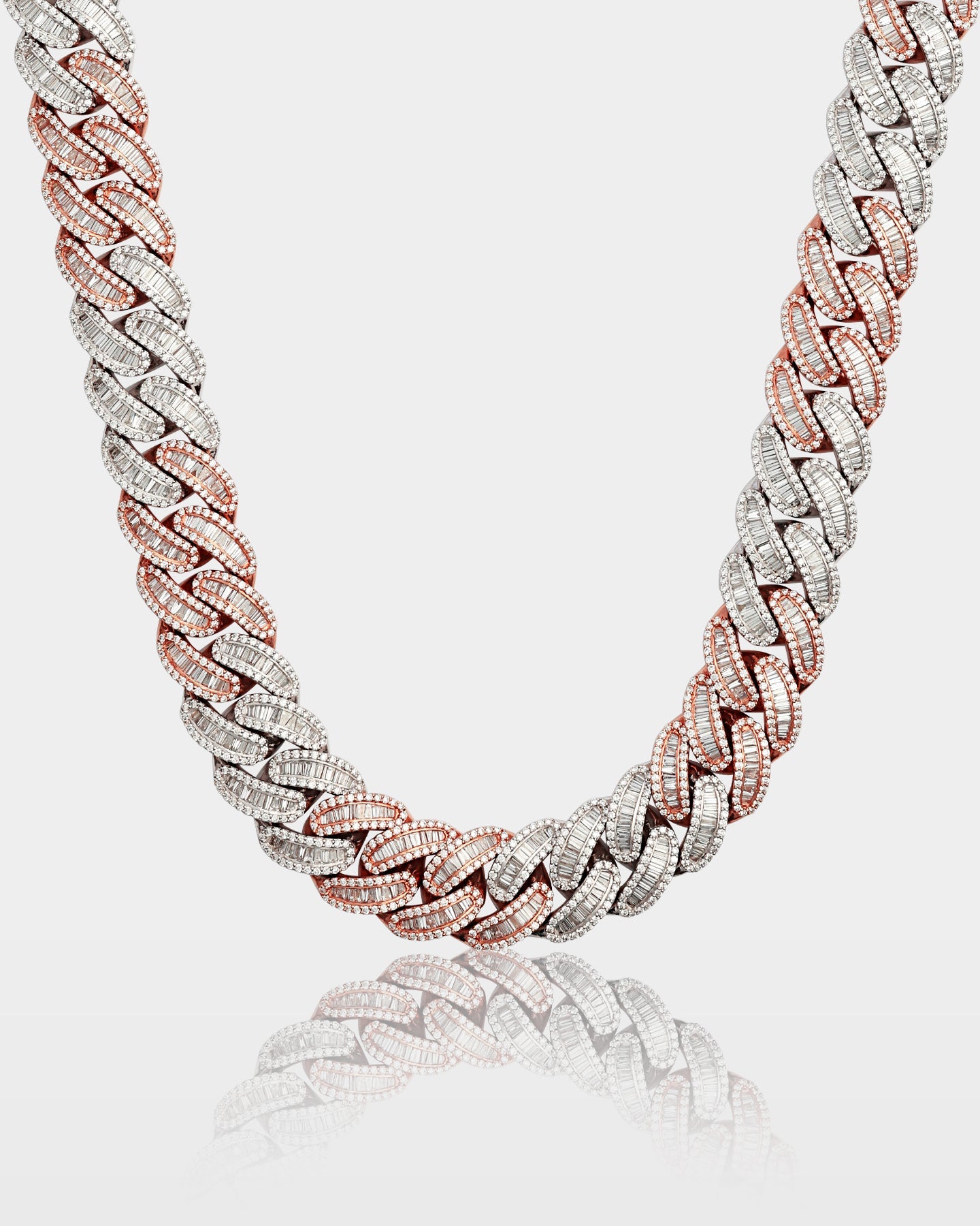 Two Tone Diamond Miami Cuban Link Chain