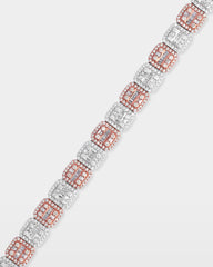 Two-Tone Square Halo Diamond Bracelet