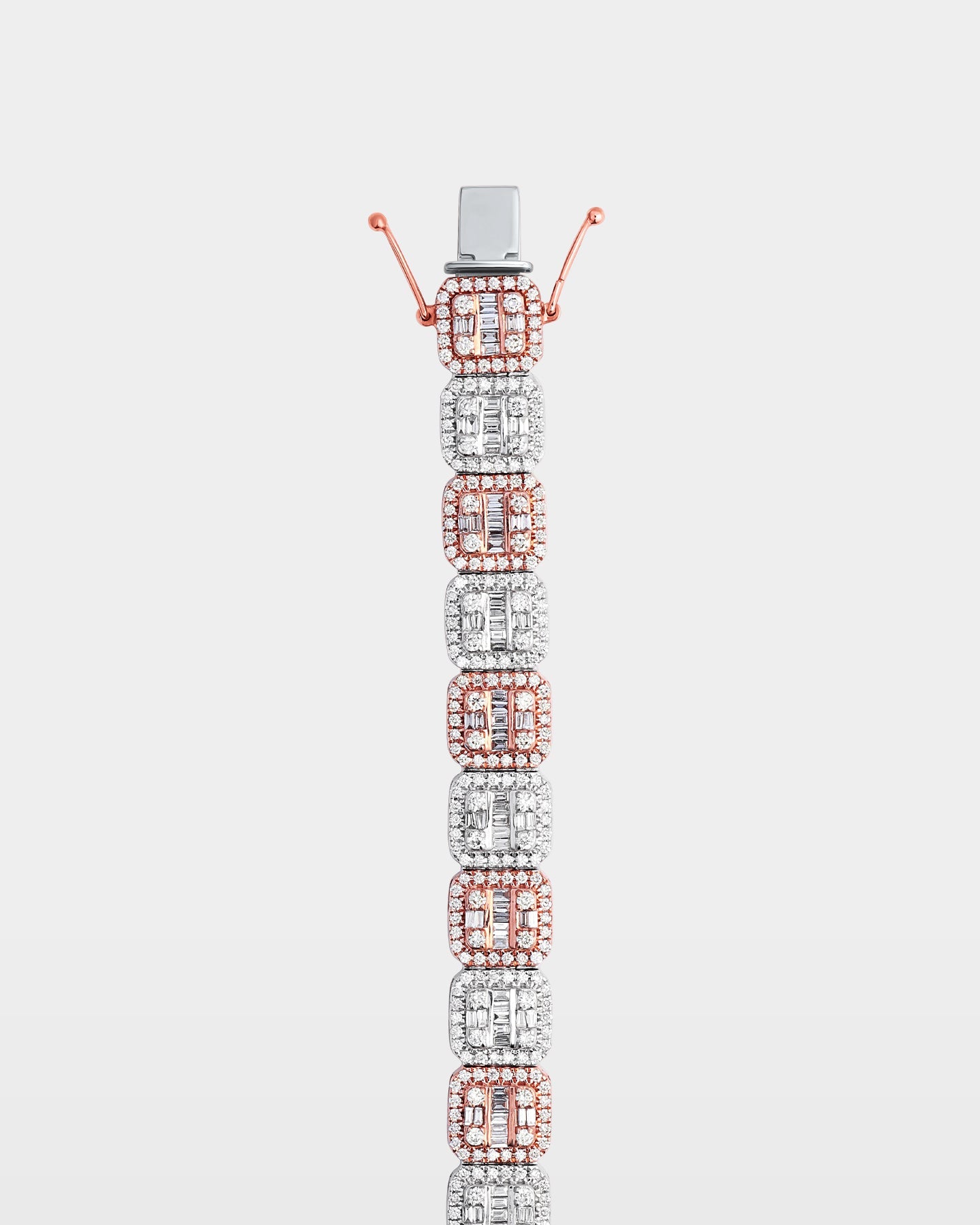 Two-Tone Square Halo Diamond Bracelet