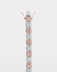 Two-Tone Square Halo Diamond Bracelet