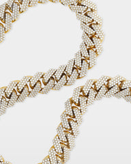 Three Row Diamond Cuban Link Chain
