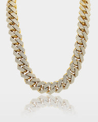 Three Row Diamond Cuban Link Chain