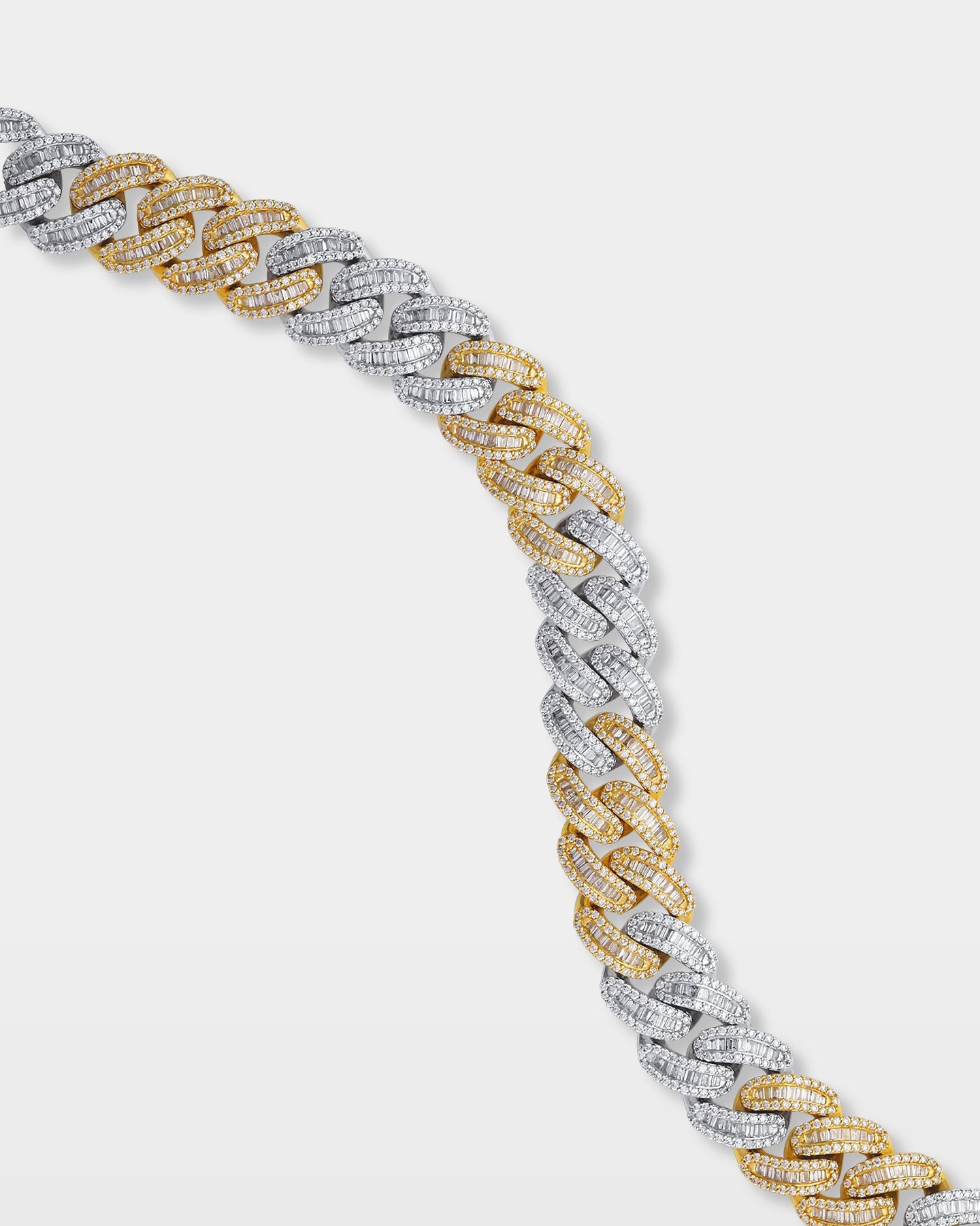 Two-Tone Diamond Cuban Link Bracelet