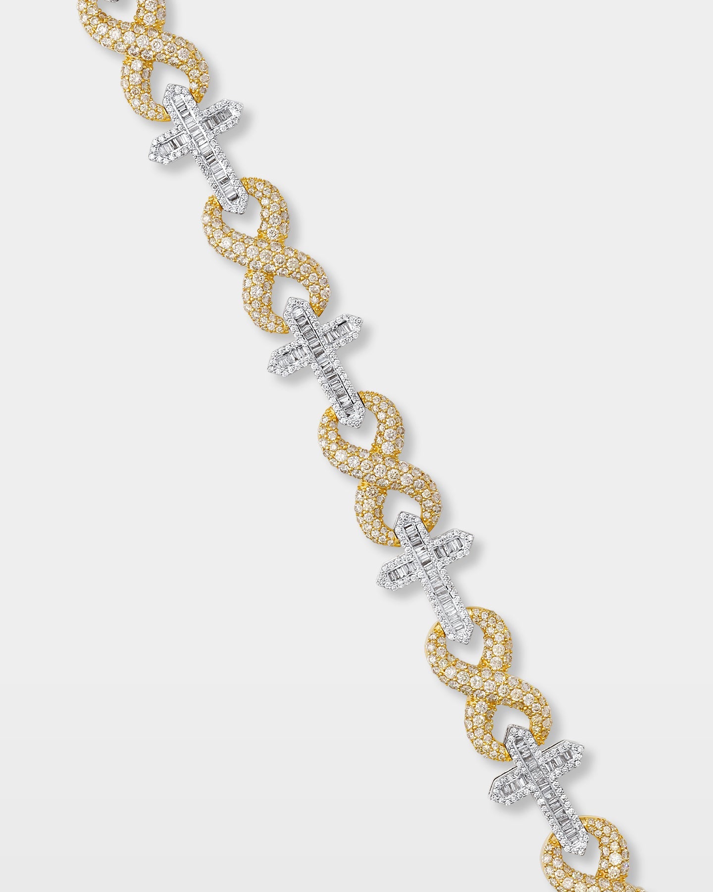Two-Tone Cross & Infinity Diamond Bracelet