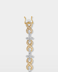 Two-Tone Cross & Infinity Diamond Bracelet