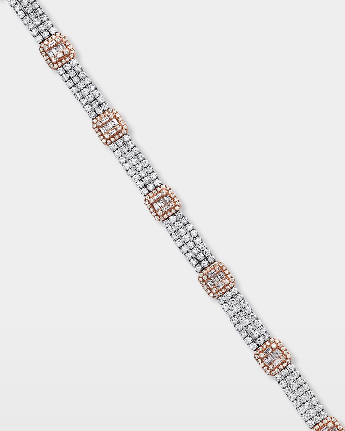 Two-Tone Diamond Halo Link Bracelet