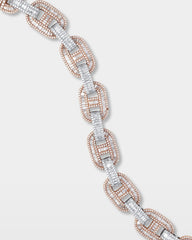 Two-Tone Diamond Mariner Link Bracelet