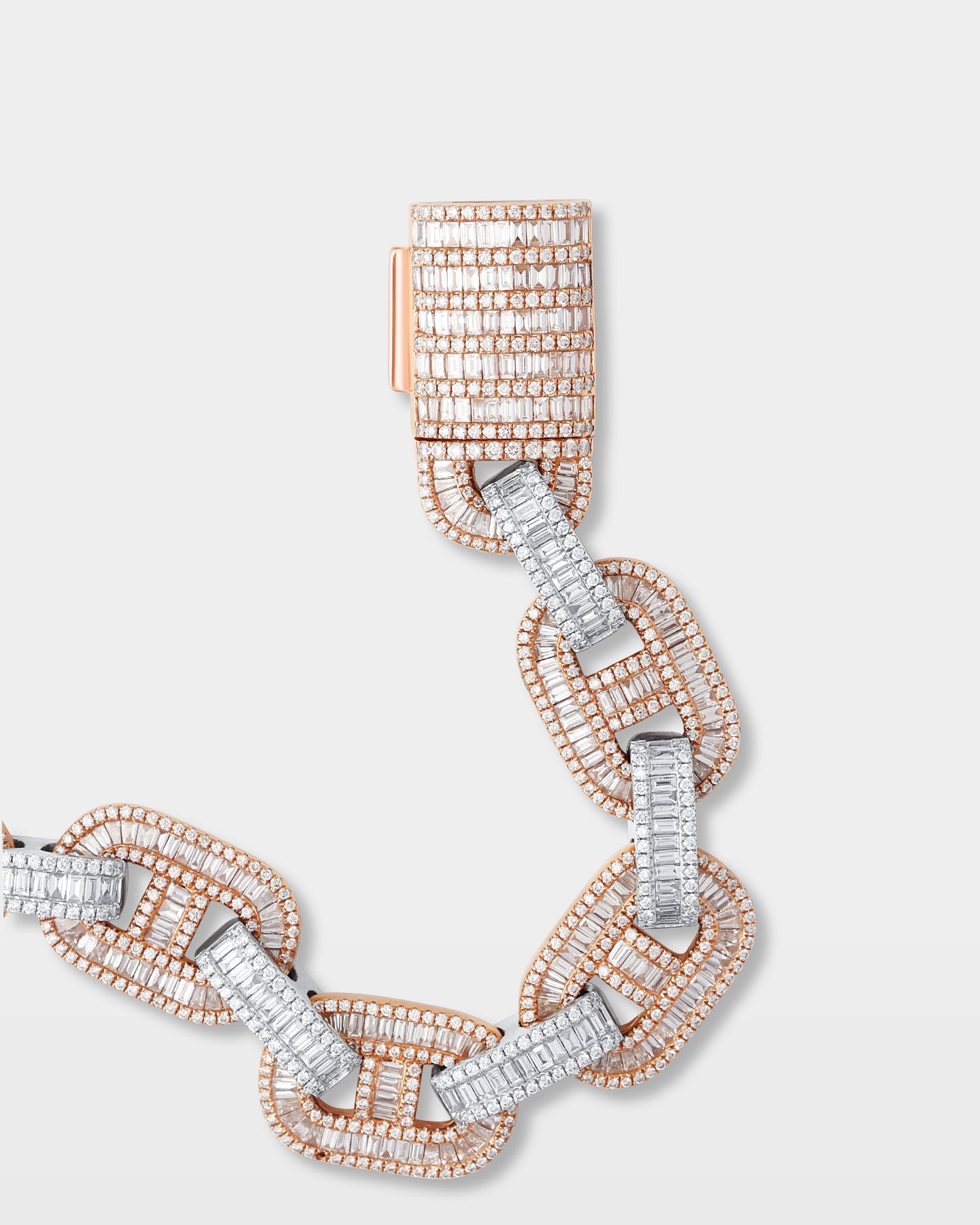 Two-Tone Diamond Mariner Link Bracelet