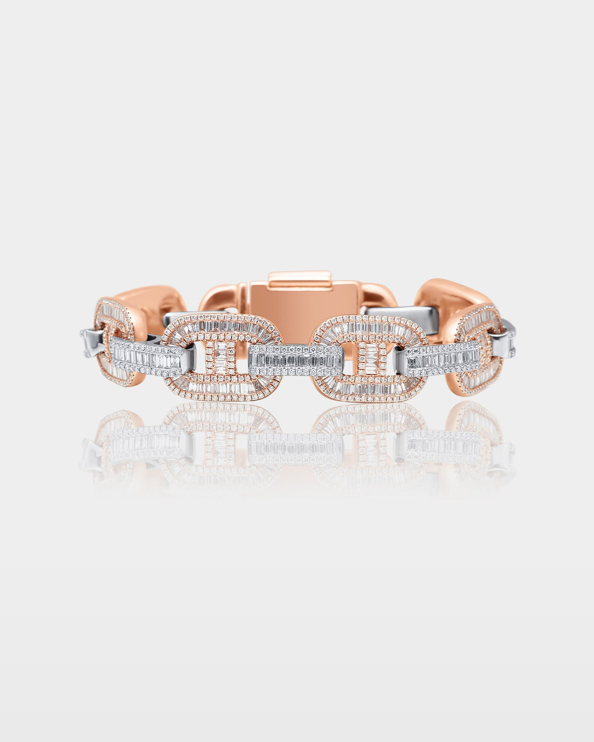 Two-Tone Diamond Mariner Link Bracelet