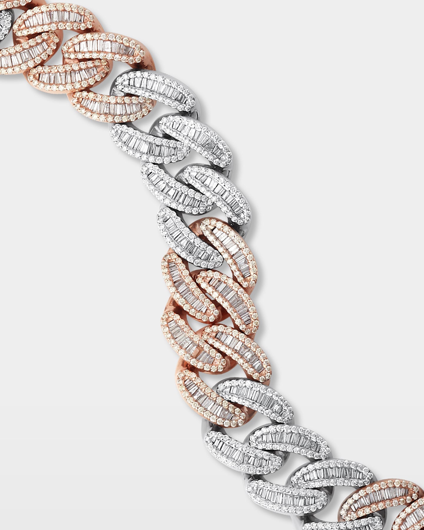Two-Tone Chunky Diamond Cuban Link Bracelet