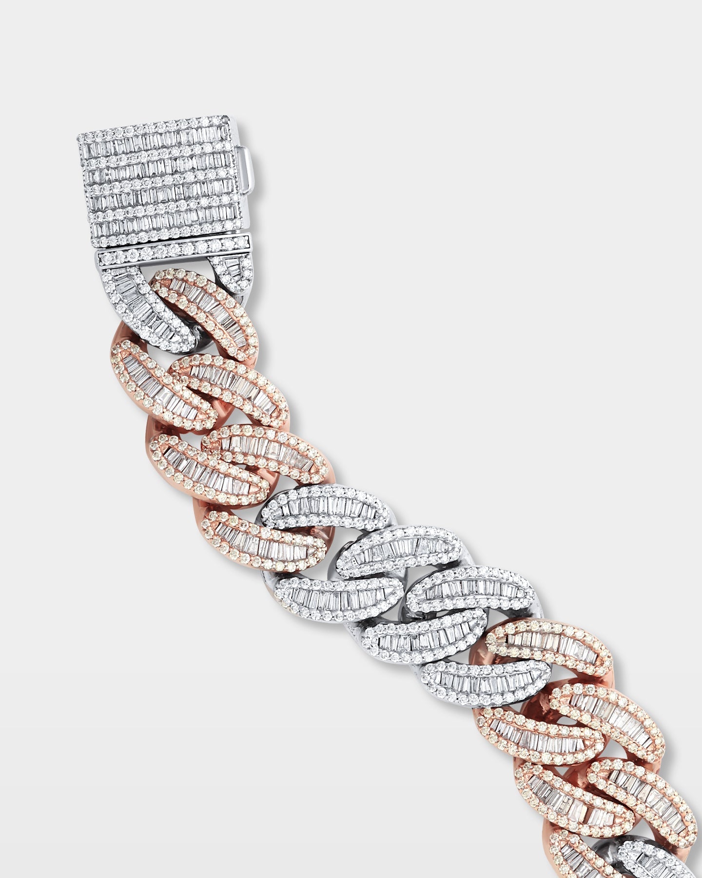 Two-Tone Chunky Diamond Cuban Link Bracelet