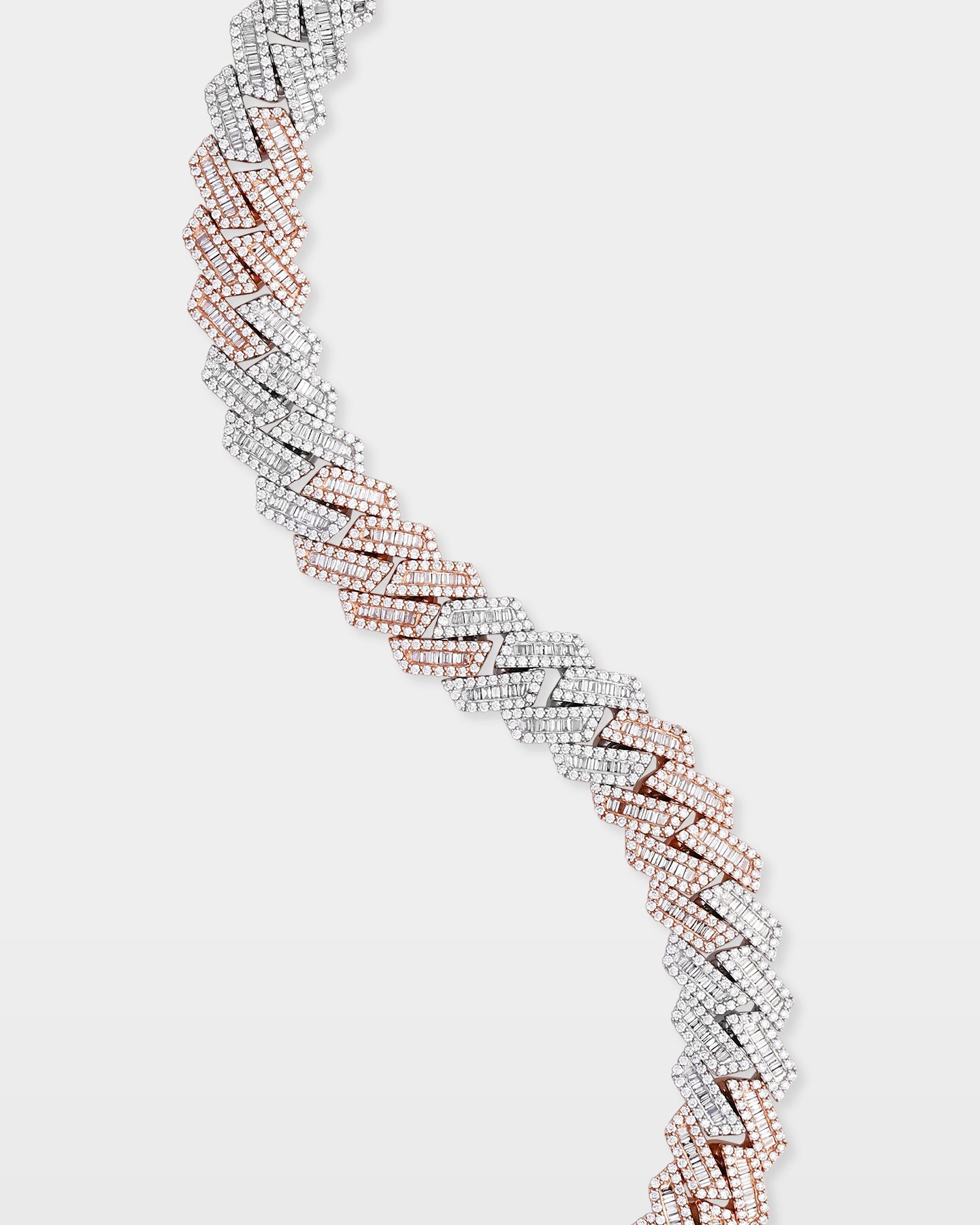 Two-Tone Miami Cuban Link Diamond Bracelet Small