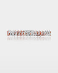 Two-Tone Miami Cuban Link Diamond Bracelet Small